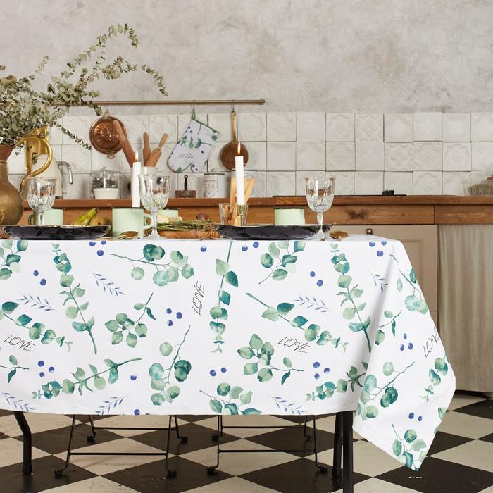 

Скатерть "Этель" Eucalyptus 146х110см, 100%хл, саржа 190 гр/м2, Белый;зеленый