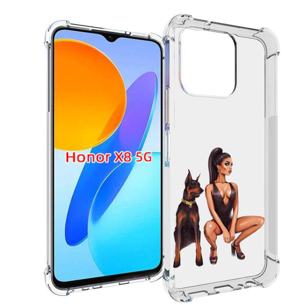 

Чехол MyPads Борзая-девушка для Honor X8 5G, Прозрачный, Tocco