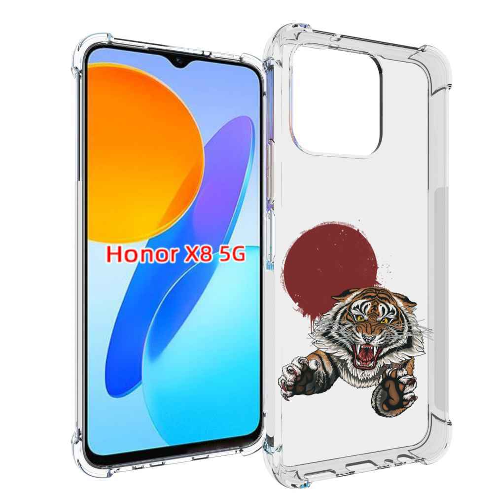 

Чехол MyPads Бросок тигра для Honor X8 5G, Прозрачный, Tocco