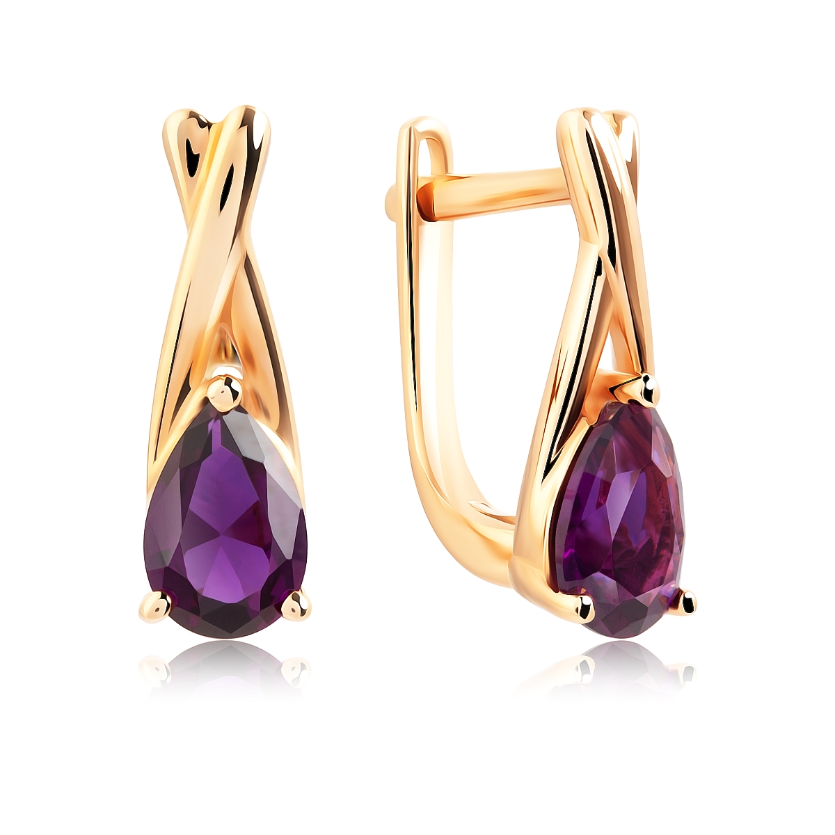 

Серьги из красного золота VALTERA 111533, аметист искусственный, 111533