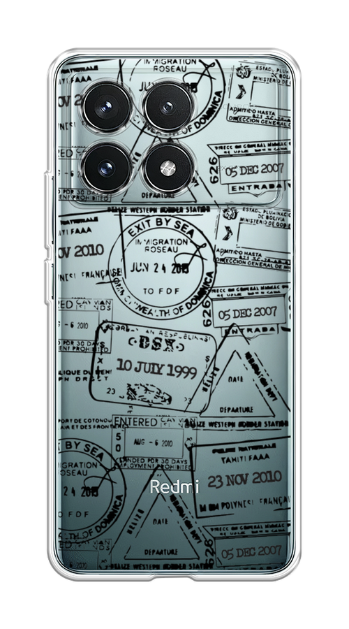 

Чехол на Xiaomi Redmi K70 Pro 5G "Visa stamps 2", Белый;черный;серый, 320750-1