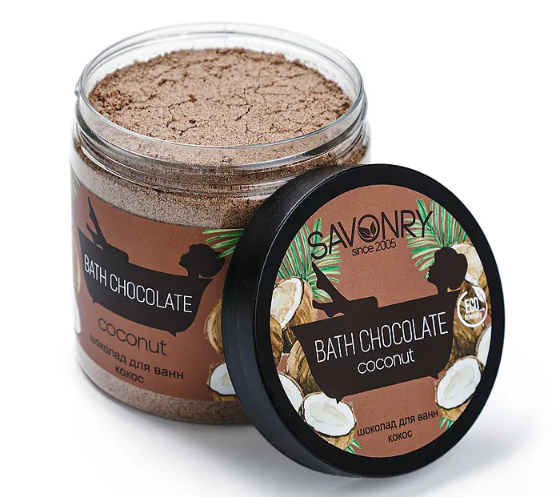 Шоколад сухой SAVONRY Шоколад для ванн КОКОС мл venew свеча ароматическая с деревянным фитилем кокос шоколад 100