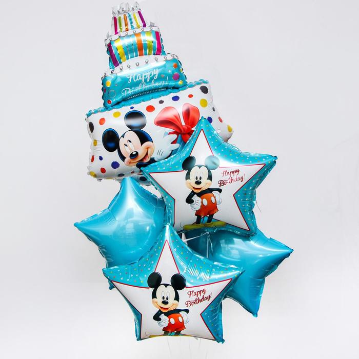 Набор фольгированных шаров Disney Happy Birthday Микки Маус 5 шт 591₽