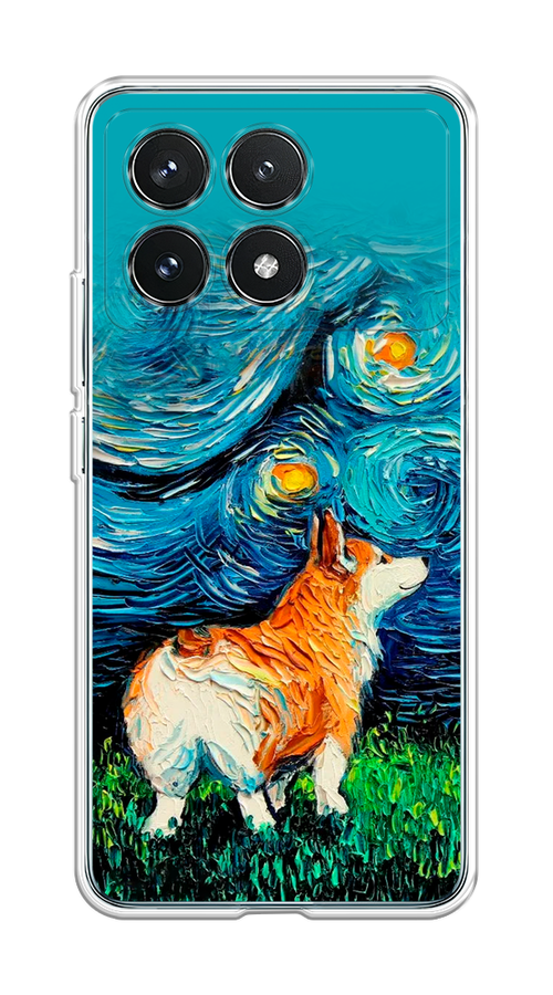 

Чехол на Xiaomi Redmi K70 5G "Корги звёздная ночь", Коричневый;белый;зеленый, 320850-1