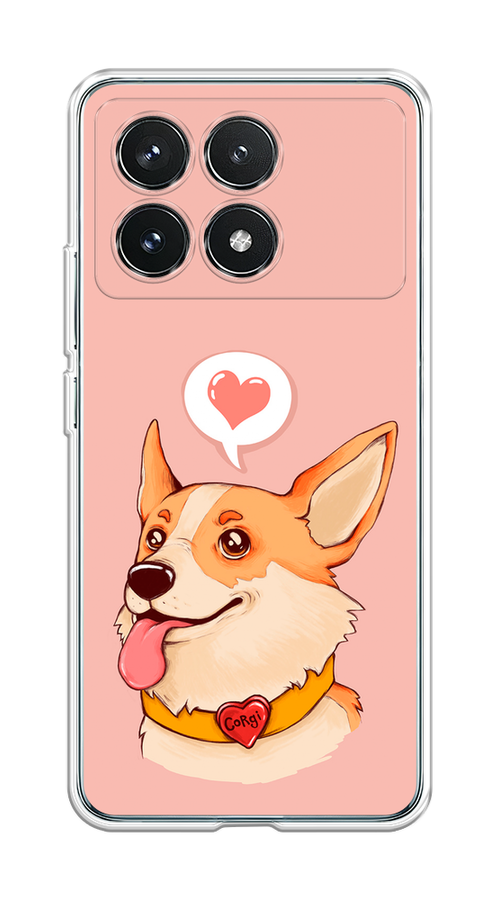 

Чехол на Xiaomi Redmi K70 5G "Корги язык", Розовый;коричневый, 320850-1