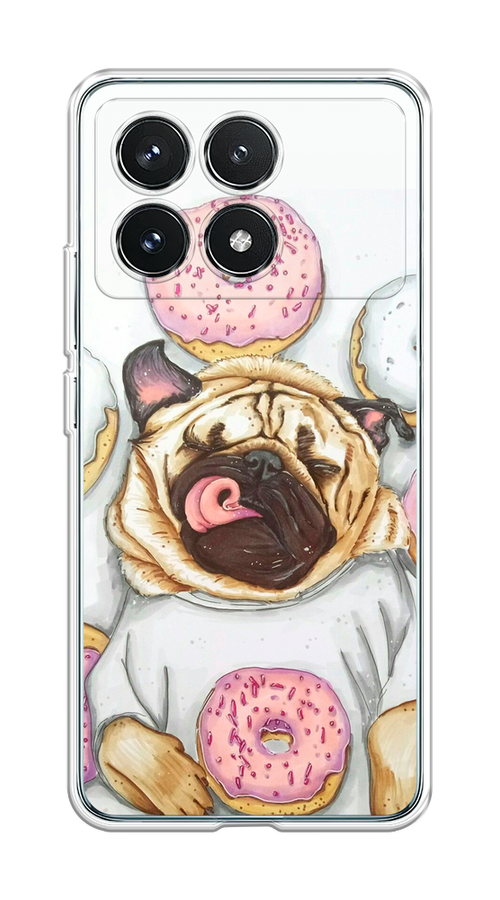 

Чехол на Xiaomi Redmi K70 5G "Счастливый мопс", Розовый;бежевый;коричневый, 320850-1