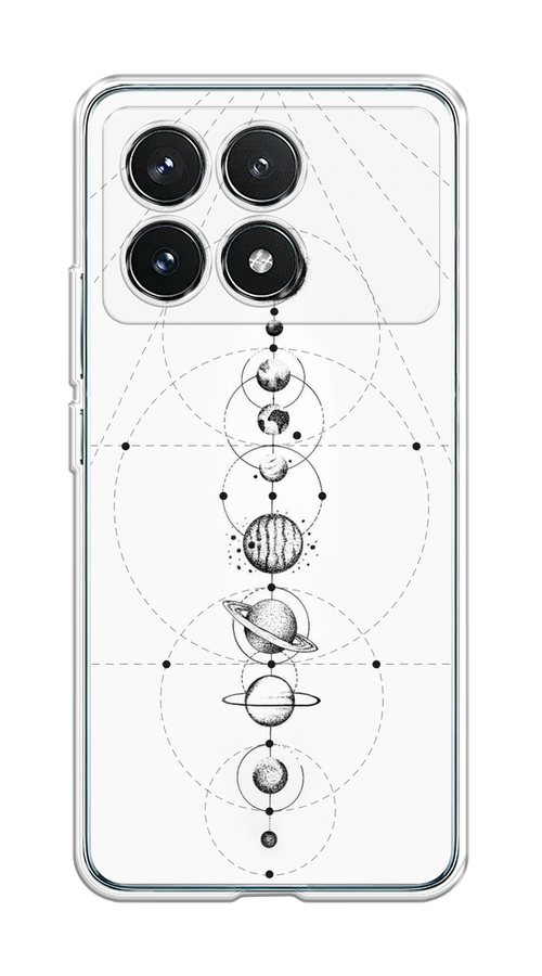 

Чехол на Xiaomi Redmi K70 5G "Парад планет", Серый, 320850-1