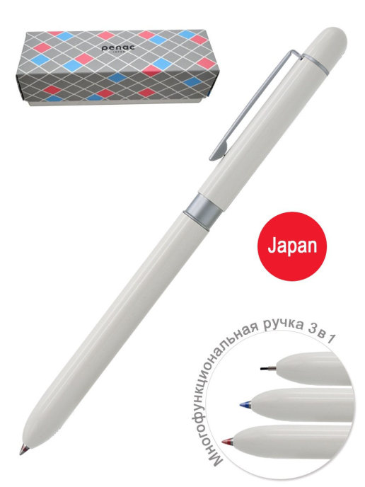 Шариковая ручка многофункциональная 0,7мм + грифель 0,5мм PENAC Multisync 107
