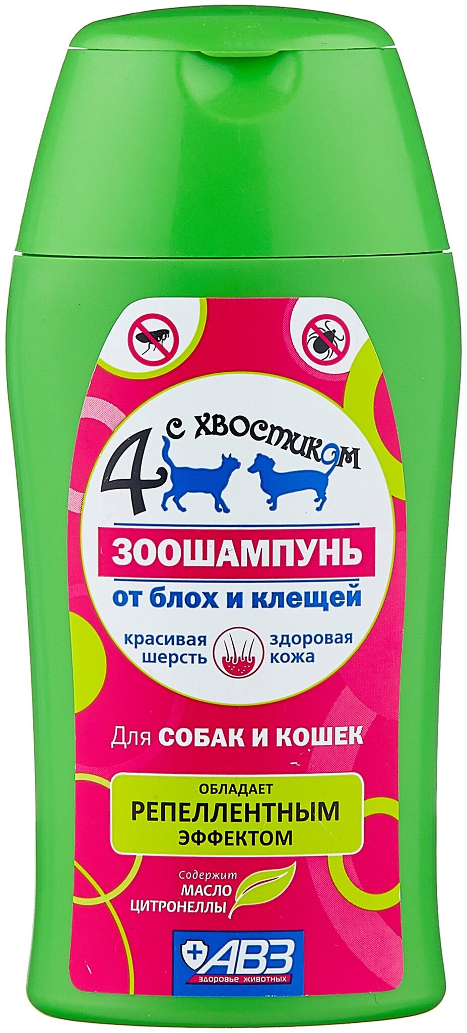 

Шампунь Четыре с хвостиком от блох для кошек и собак 180 мл