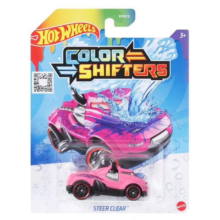 

Машинка металлическая Hot Wheels HXH07 коллекционная меняющая цвет Steer Clear, Розовый;синий, HW-metall-all