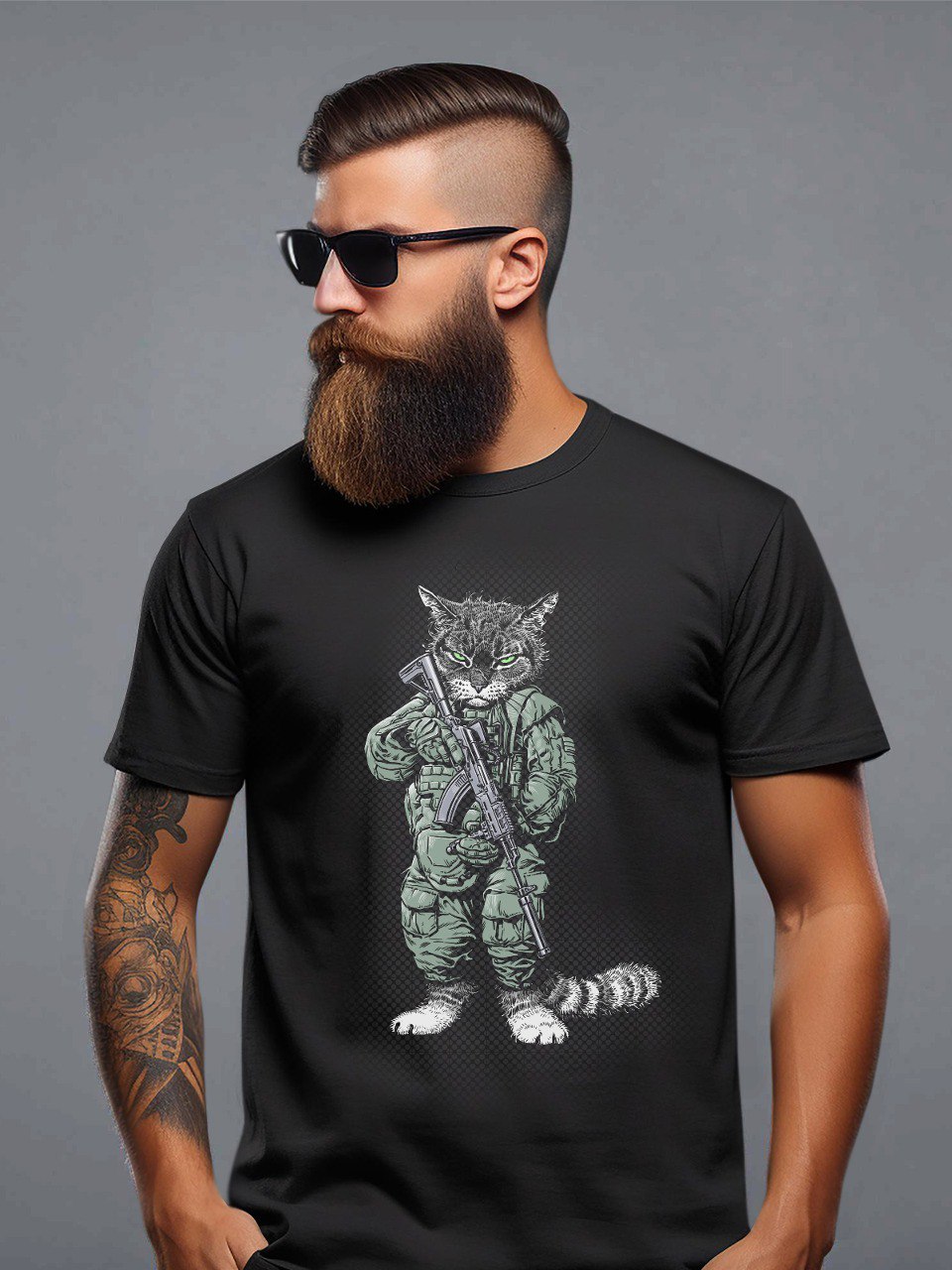 

Футболка мужская Angryman TactiKot черная XXXL, Черный, TactiKot