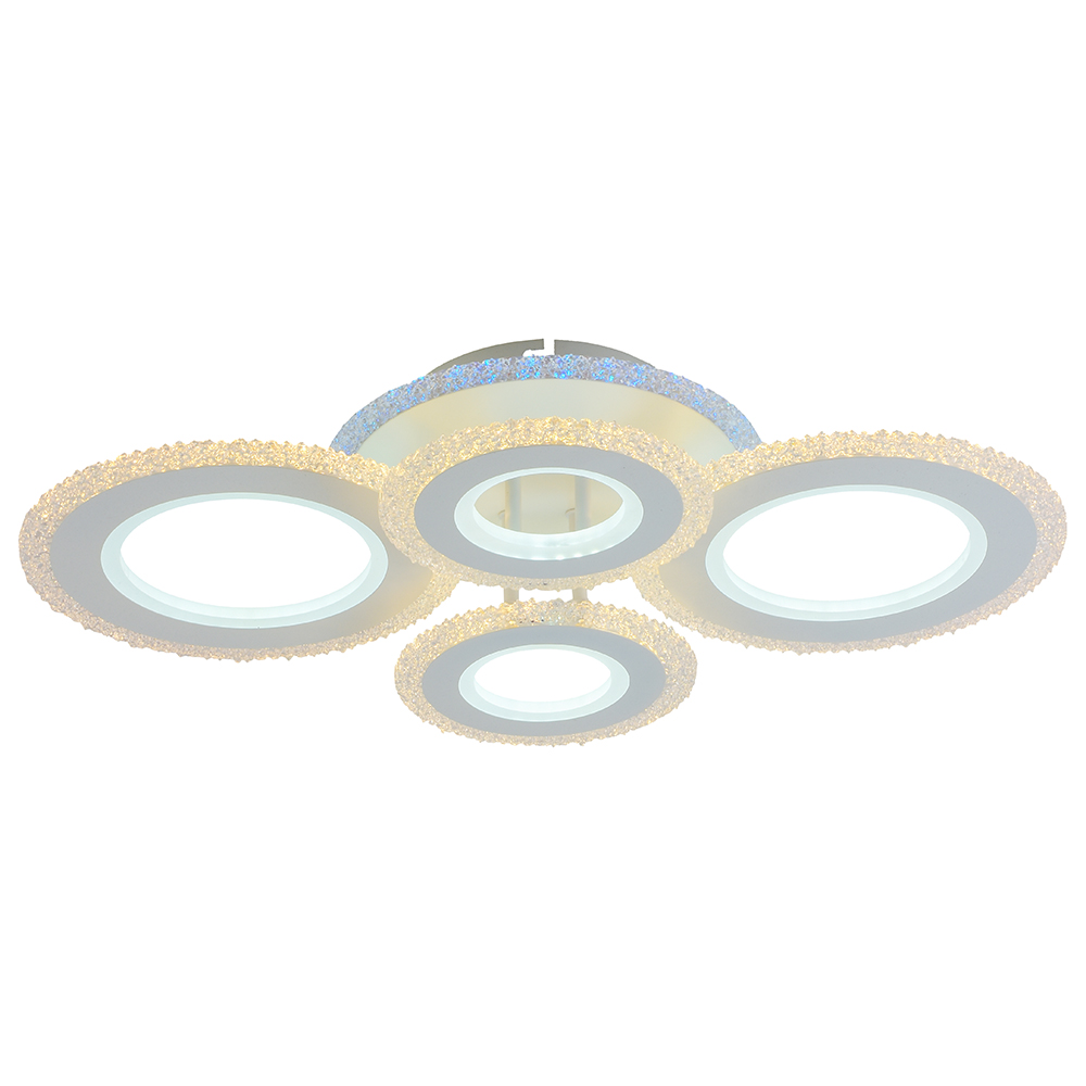 

Потолочная светодиодная люстра Profit Light 8081/2+2 WHT 144W+7W RGB диммируемая с ПДУ, 8081/2+2