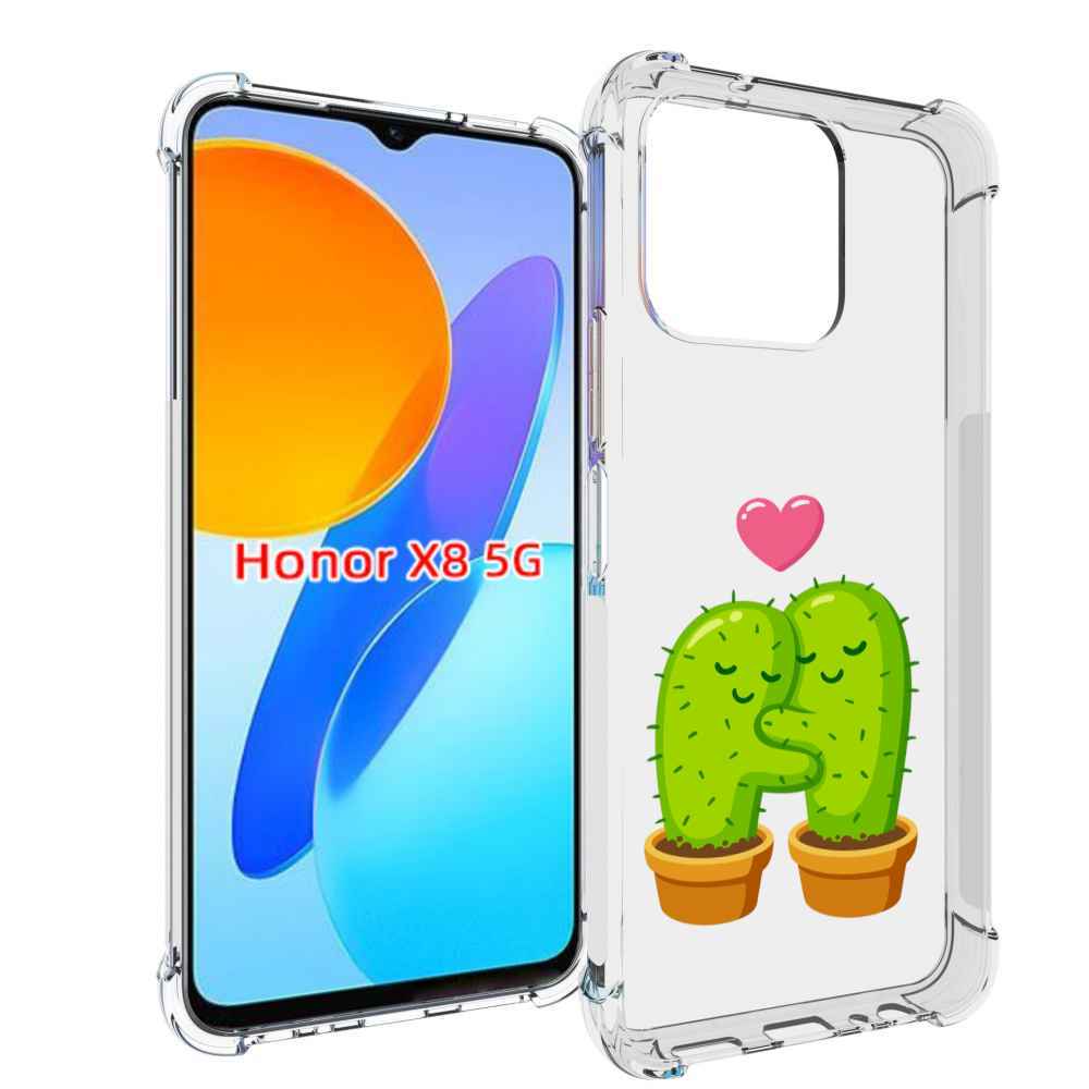 

Чехол MyPads Влюбленные-кактусы для Honor X8 5G, Прозрачный, Tocco