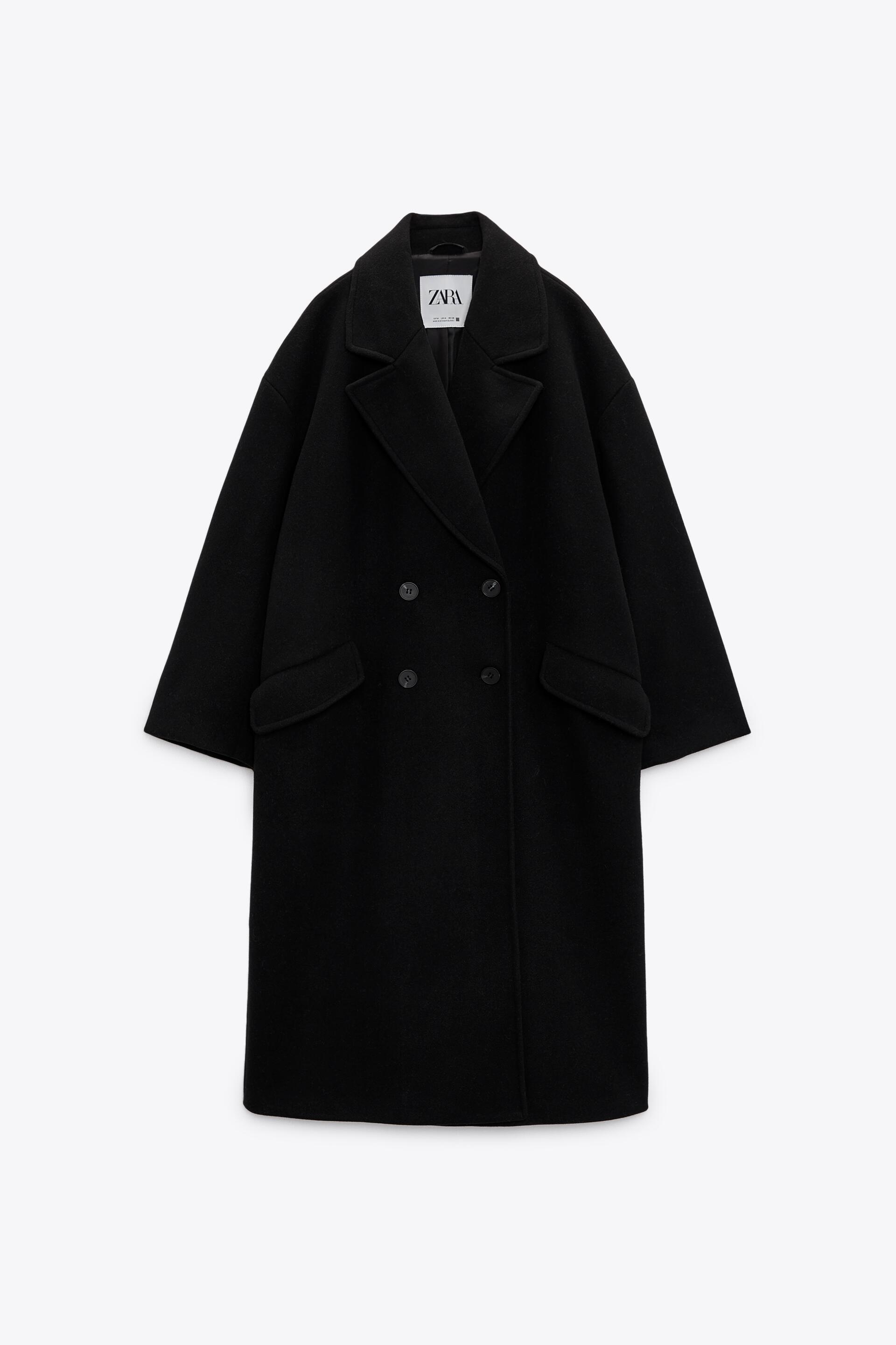 Пальто женское ZARA 03046701 черное S (доставка из-за рубежа)
