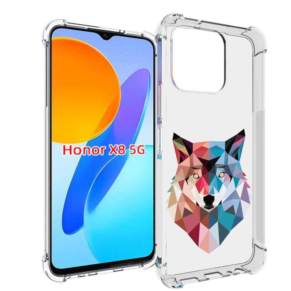 

Чехол MyPads Геометрический-волк для Honor X8 5G, Прозрачный, Tocco