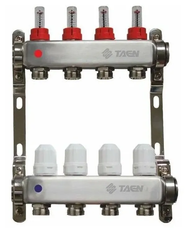 фото Коллекторная группа для теплого пола taen 1x3/4x4 с расходомерами, uc-4a