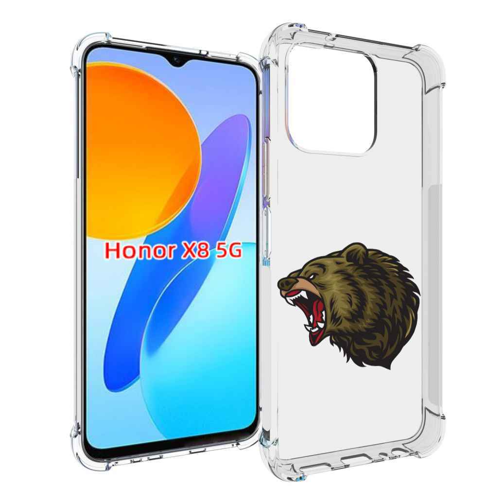 

Чехол MyPads Голова-медведь для Honor X8 5G, Прозрачный, Tocco