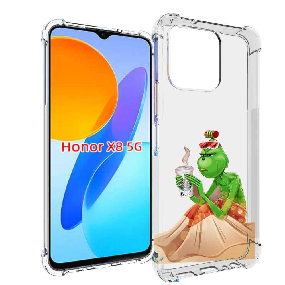 

Чехол MyPads Гринч-в-платье для Honor X8 5G, Прозрачный, Tocco