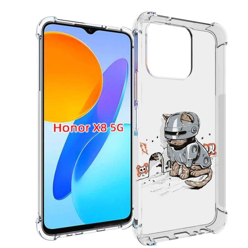 

Чехол MyPads Грозный кот для Honor X8 5G, Прозрачный, Tocco