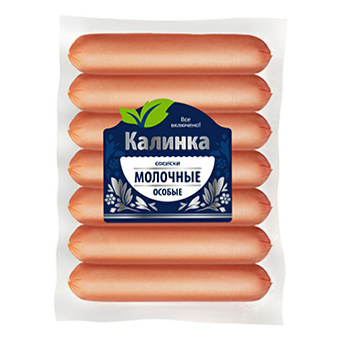 

Сосиски Калинка Молочные особые вареные 350 г