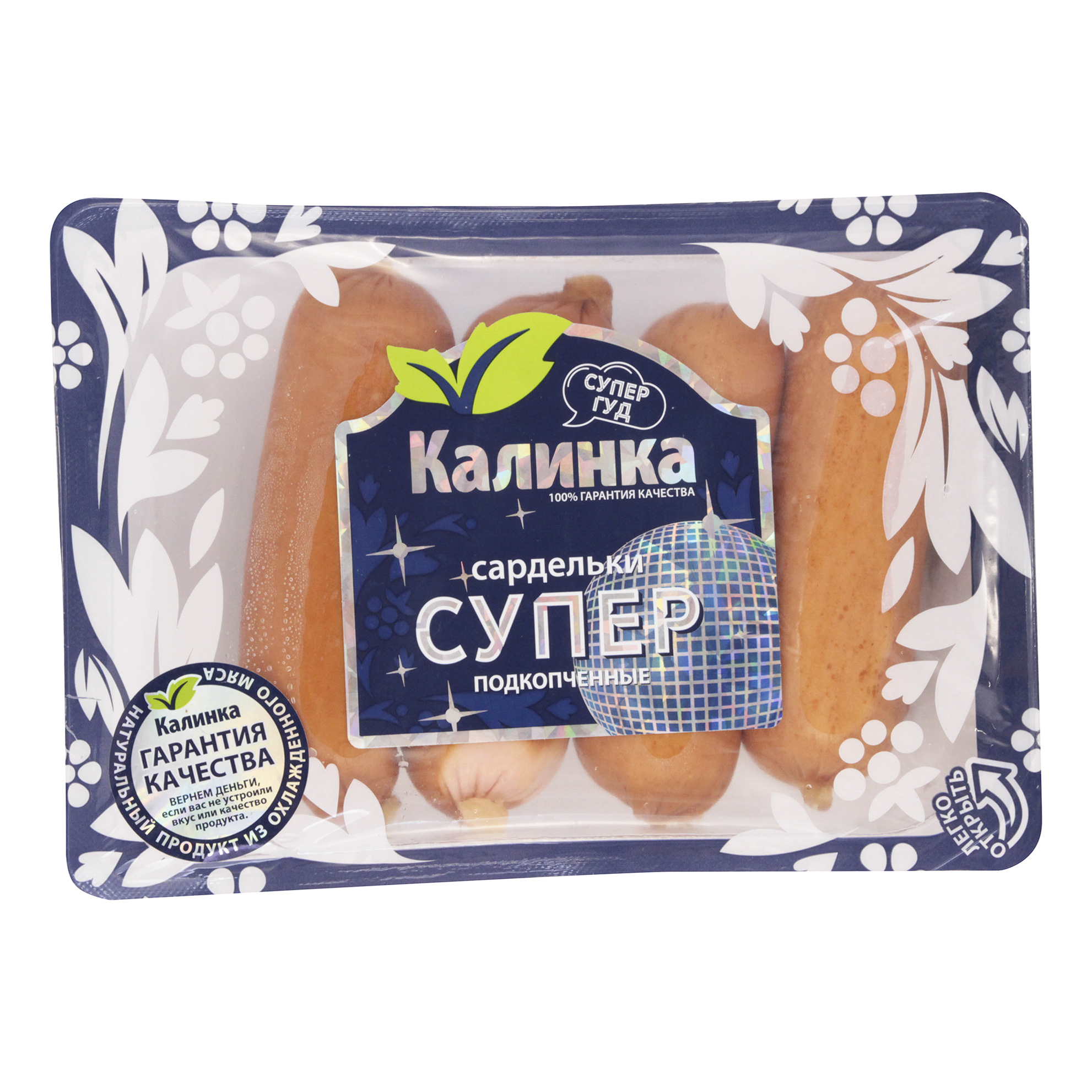 

Сардельки Калинка Супергуд супер подкопченные 400 г