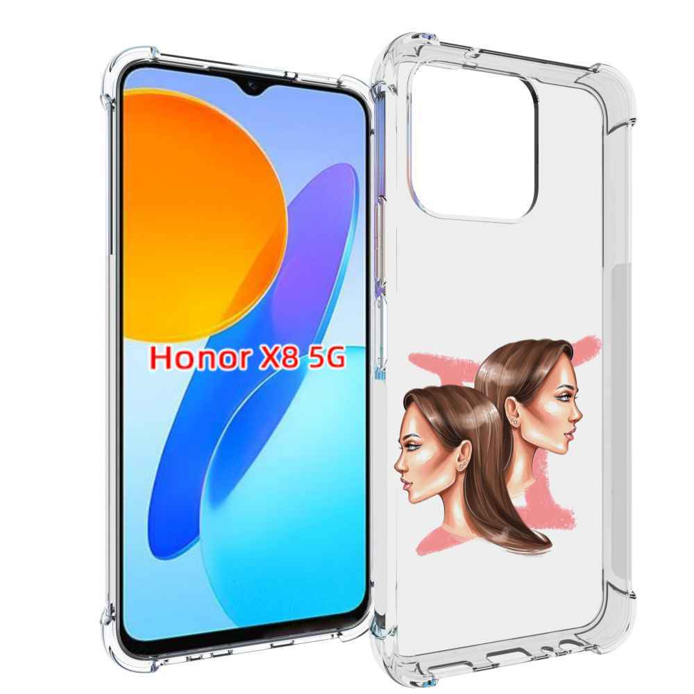 

Чехол MyPads Девушка-Близнецы женский для Honor X8 5G, Прозрачный, Tocco
