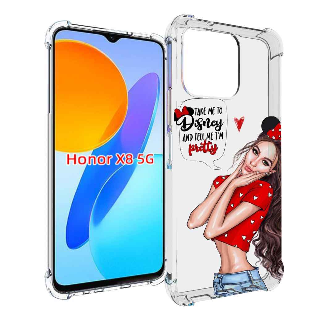 

Чехол MyPads Девушка-Мини женский для Honor X8 5G, Прозрачный, Tocco