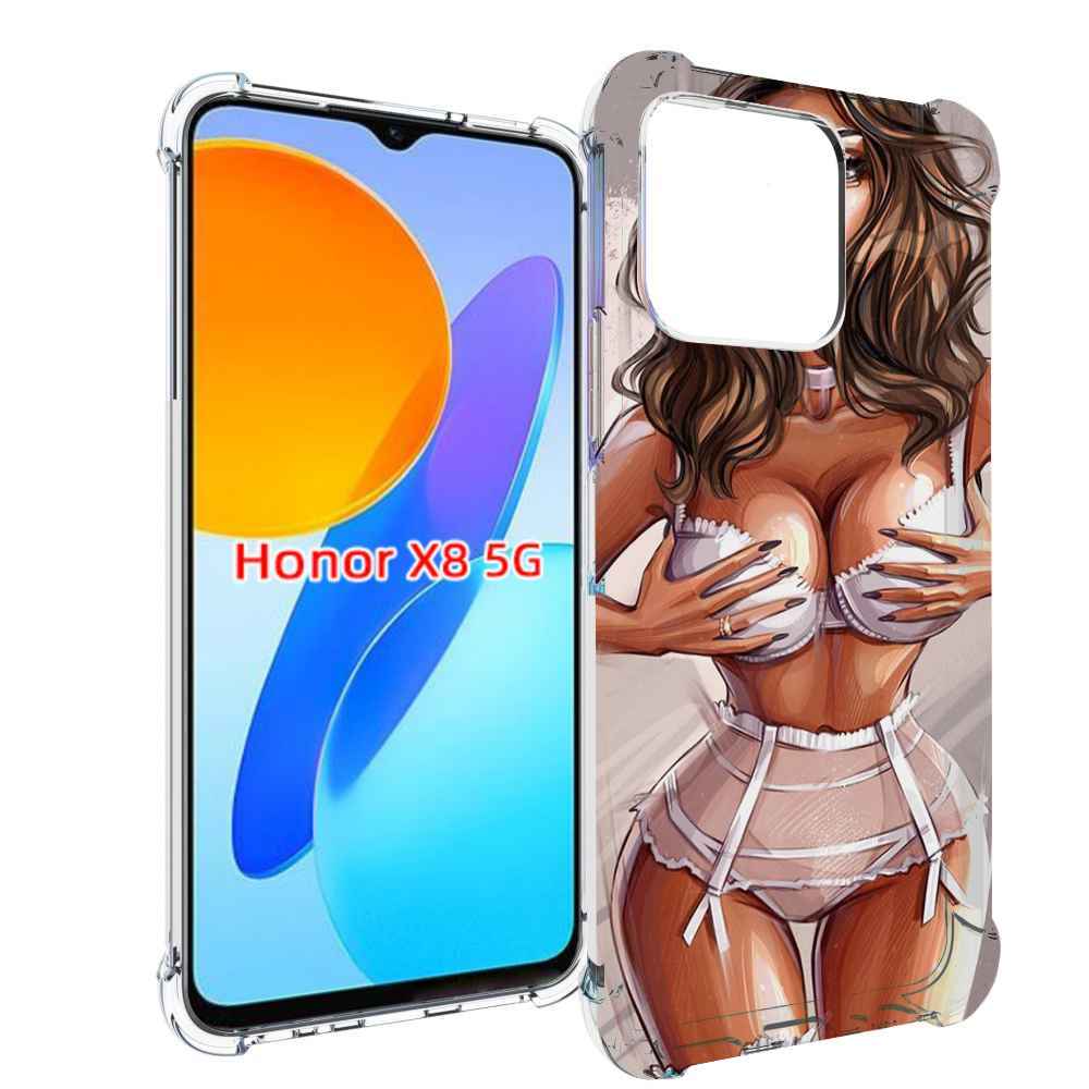 

Чехол MyPads Девушка-в-кружевном для Honor X8 5G, Прозрачный, Tocco