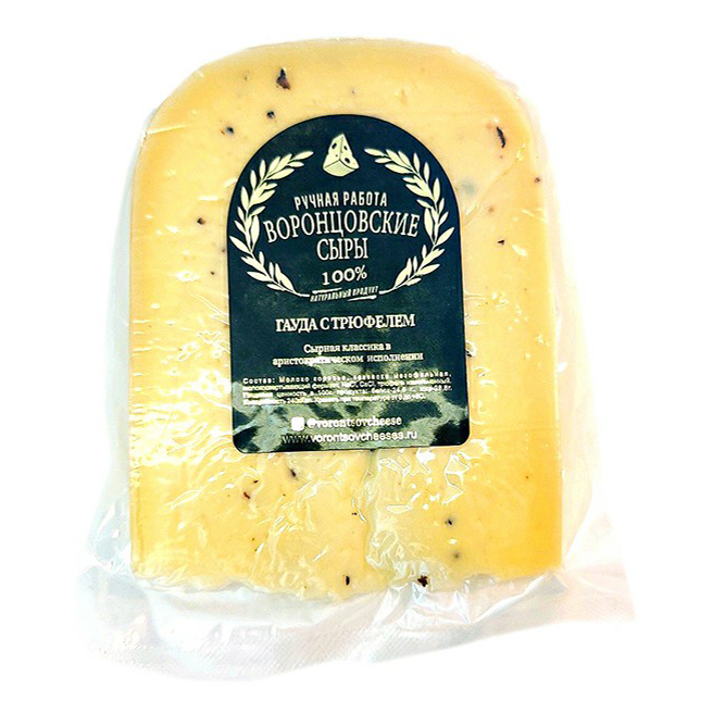 Сыр полутвердый Воронцовские сыры Гауда с трюфелем 50% +-500 г