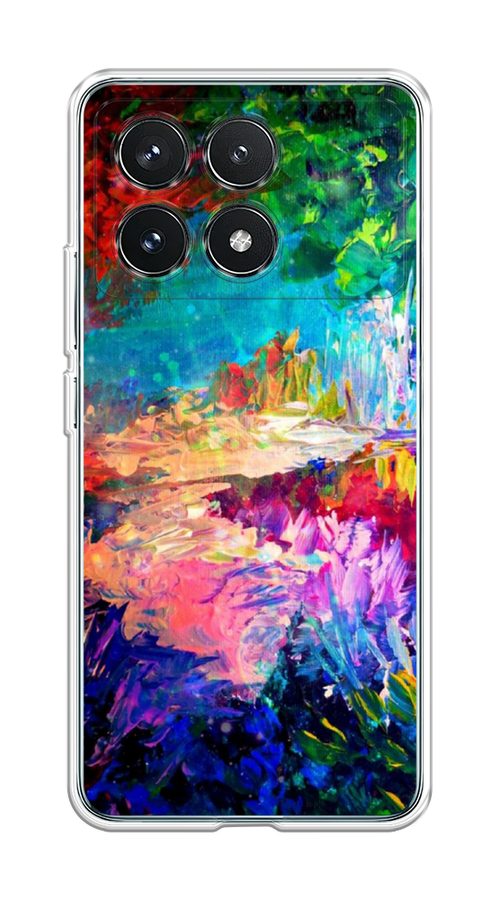 

Чехол на Xiaomi Redmi K70 5G "Лес-гуашь", Синий;розовый;зеленый, 320850-1
