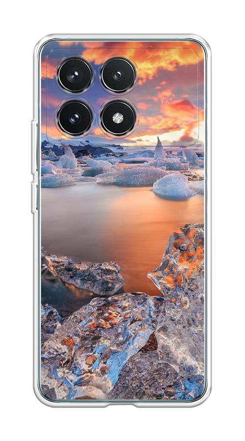 

Чехол на Xiaomi Redmi K70 5G "Ледники", Синий;оранжевый, 320850-1