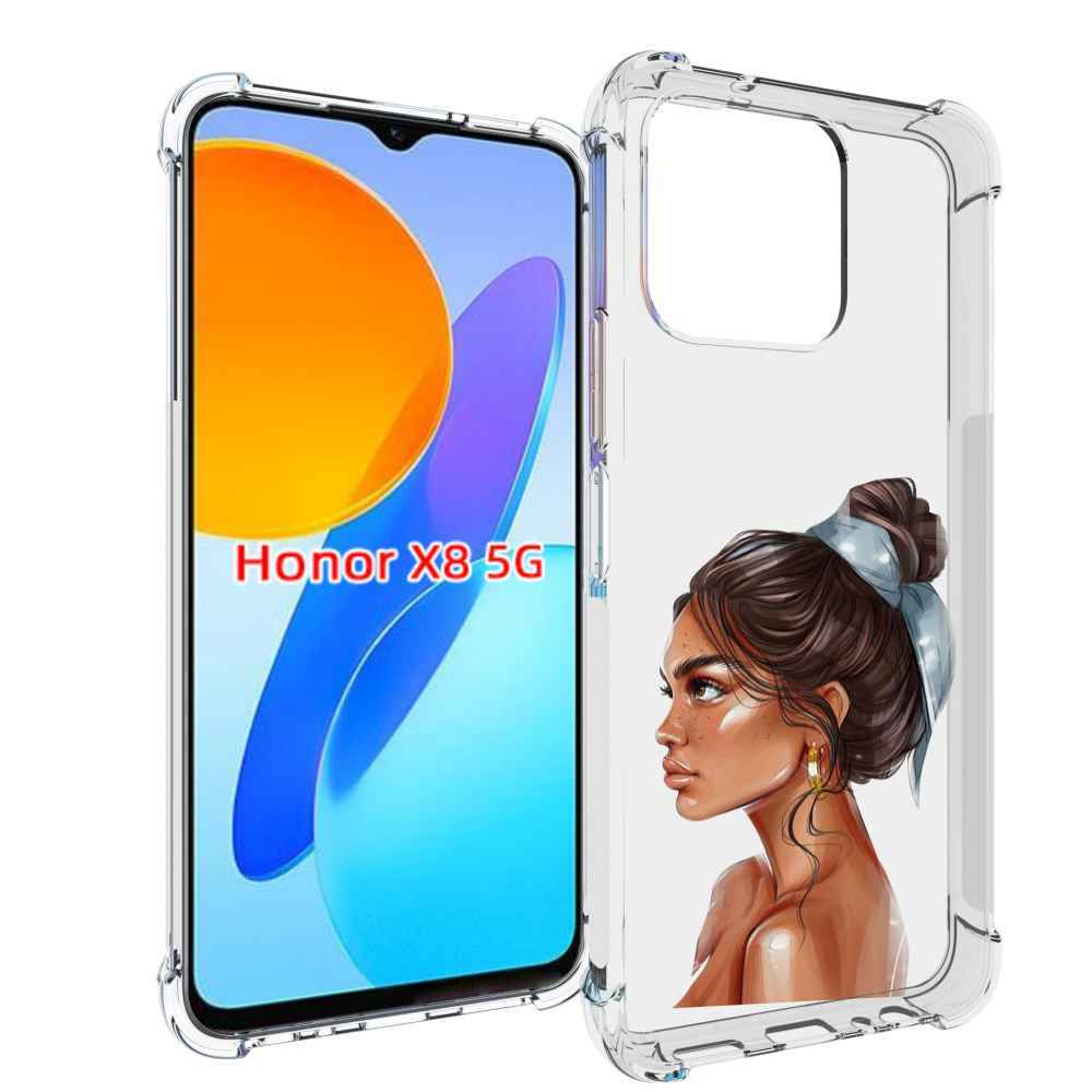 

Чехол MyPads Девушка-с-повязкой женский для Honor X8 5G, Прозрачный, Tocco