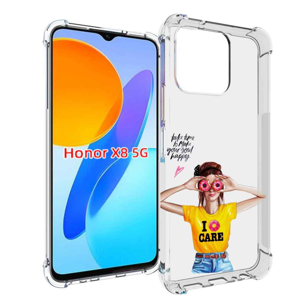 

Чехол MyPads Девушка-с-пончиками женский для Honor X8 5G, Прозрачный, Tocco