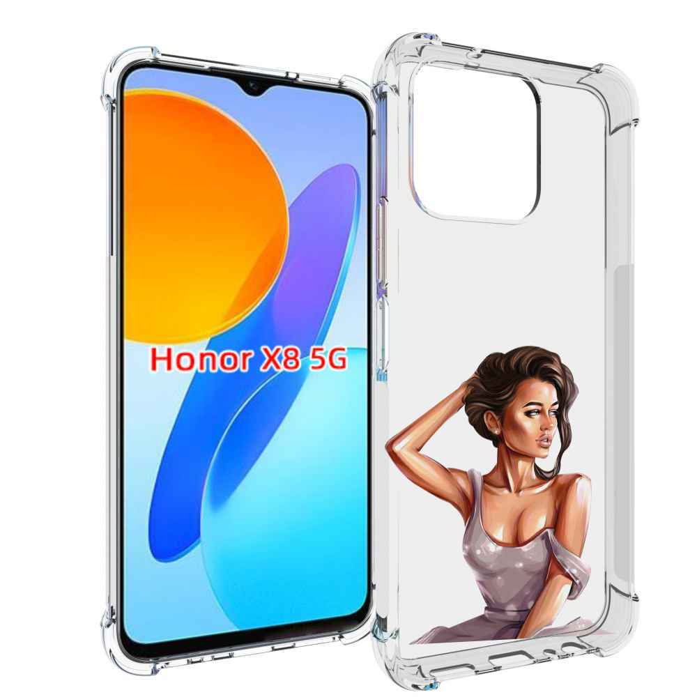 

Чехол MyPads Девушка-с-прической женский для Honor X8 5G, Прозрачный, Tocco