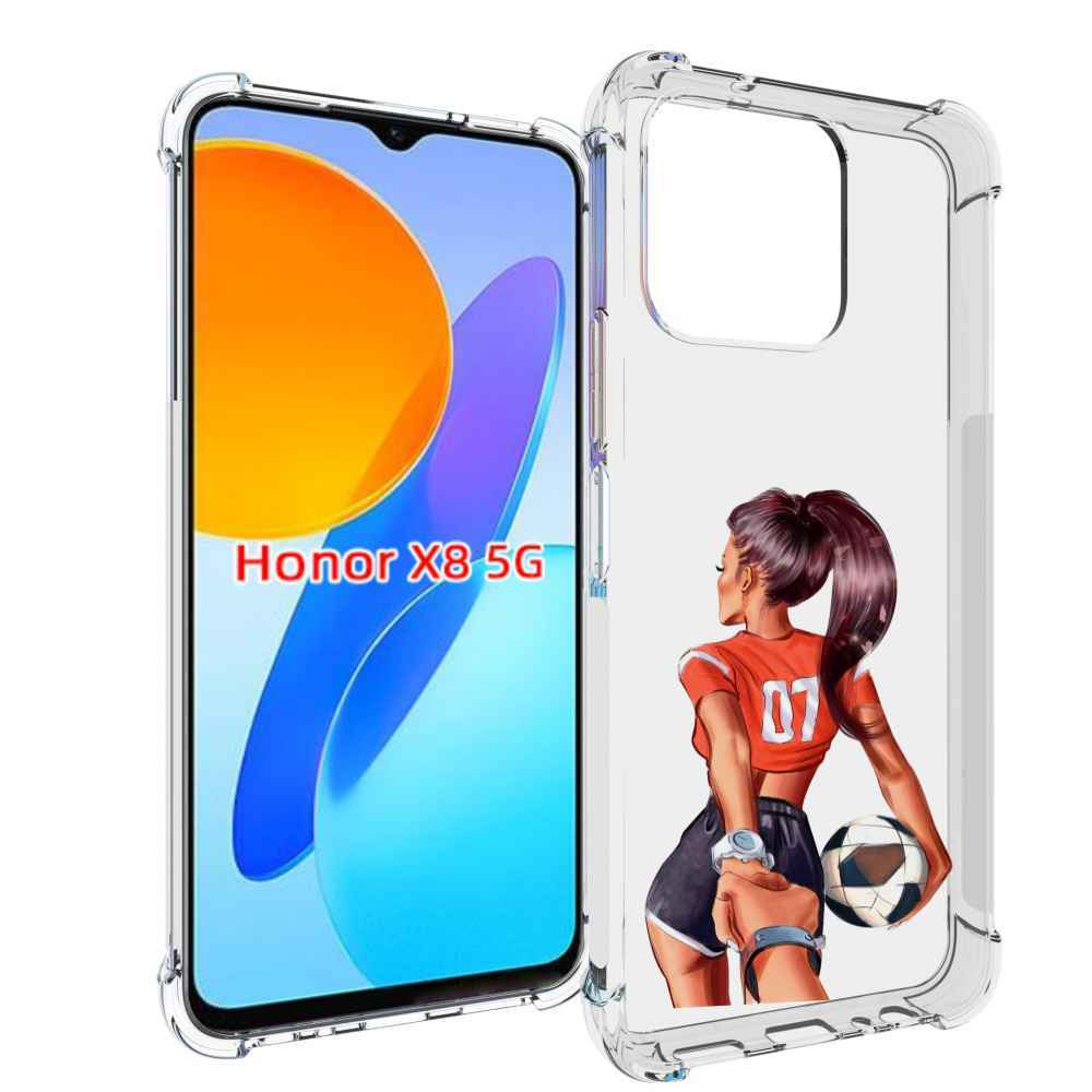 

Чехол MyPads Девушка-футболистка женский для Honor X8 5G, Прозрачный, Tocco