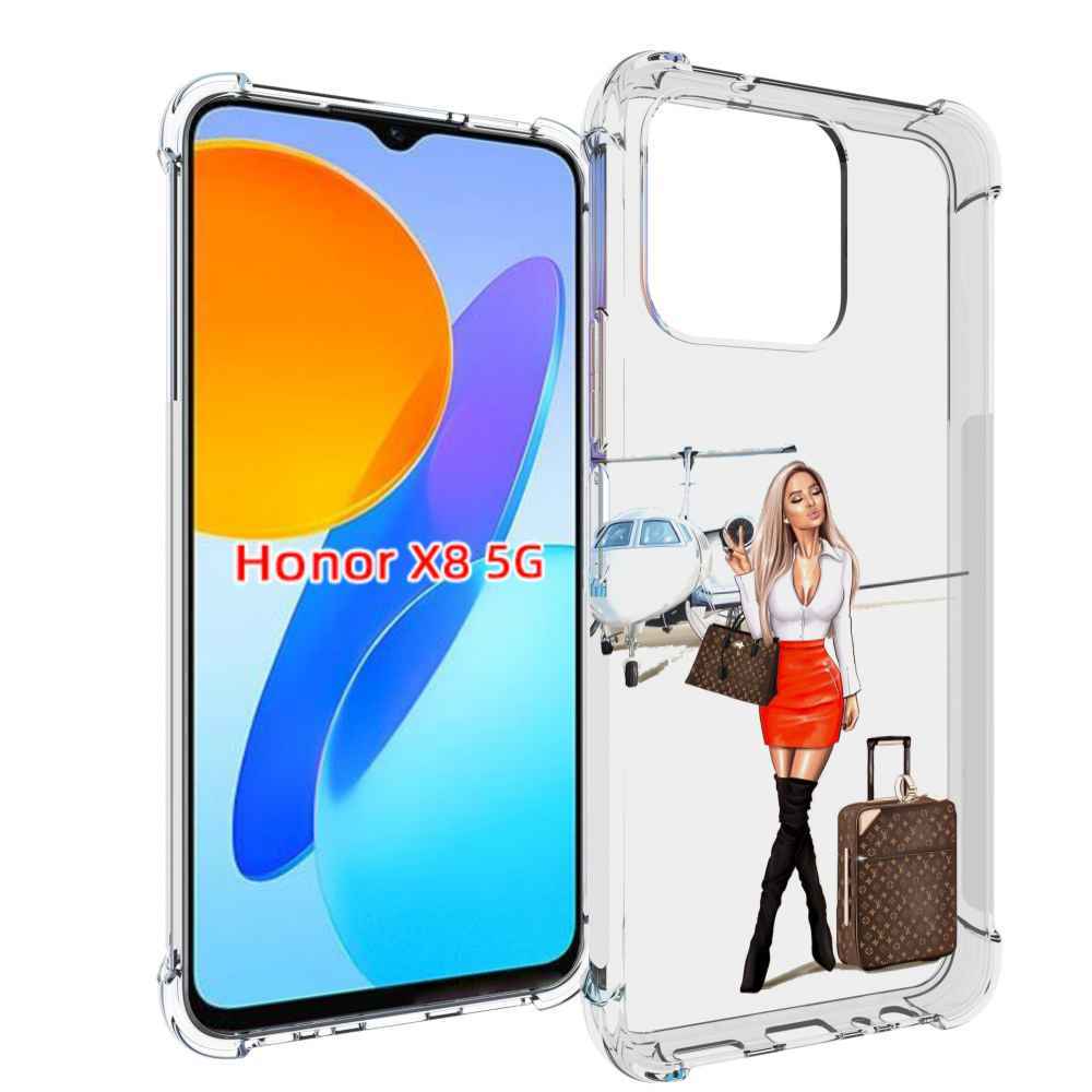 

Чехол MyPads Деловая-девушка женский для Honor X8 5G, Прозрачный, Tocco