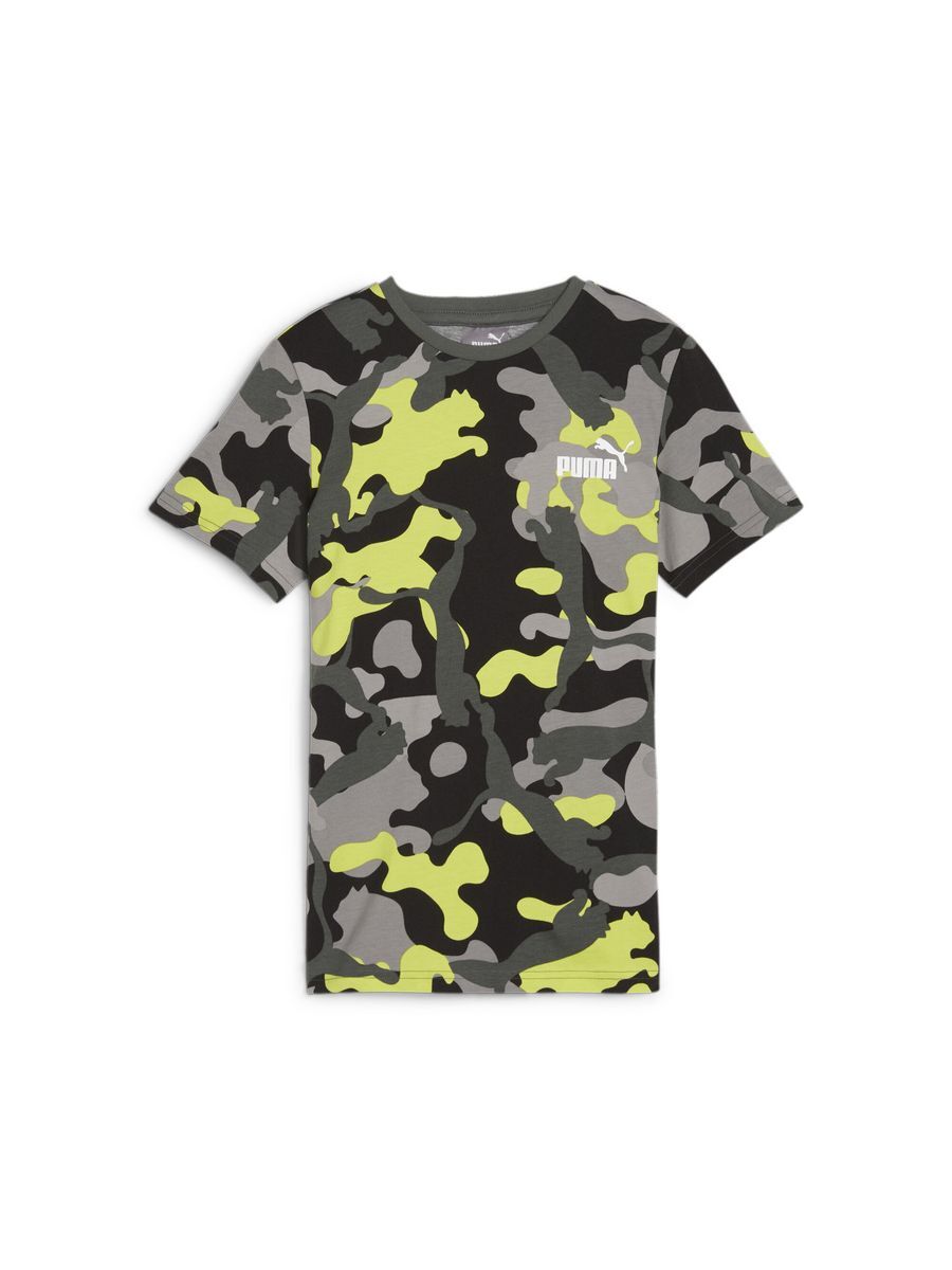 Футболка Puma Ess+Camo Tee B, серый-желтый, 164