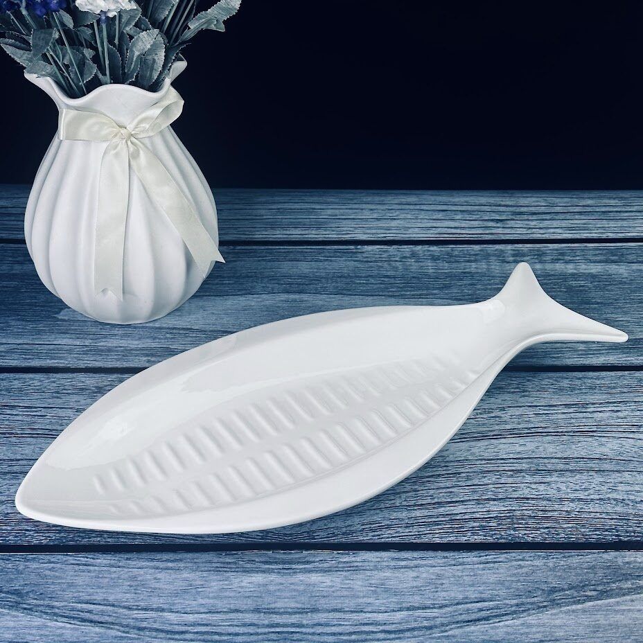 

Блюдо для рыбы Lenardi Bianco 40.5см, фарфор