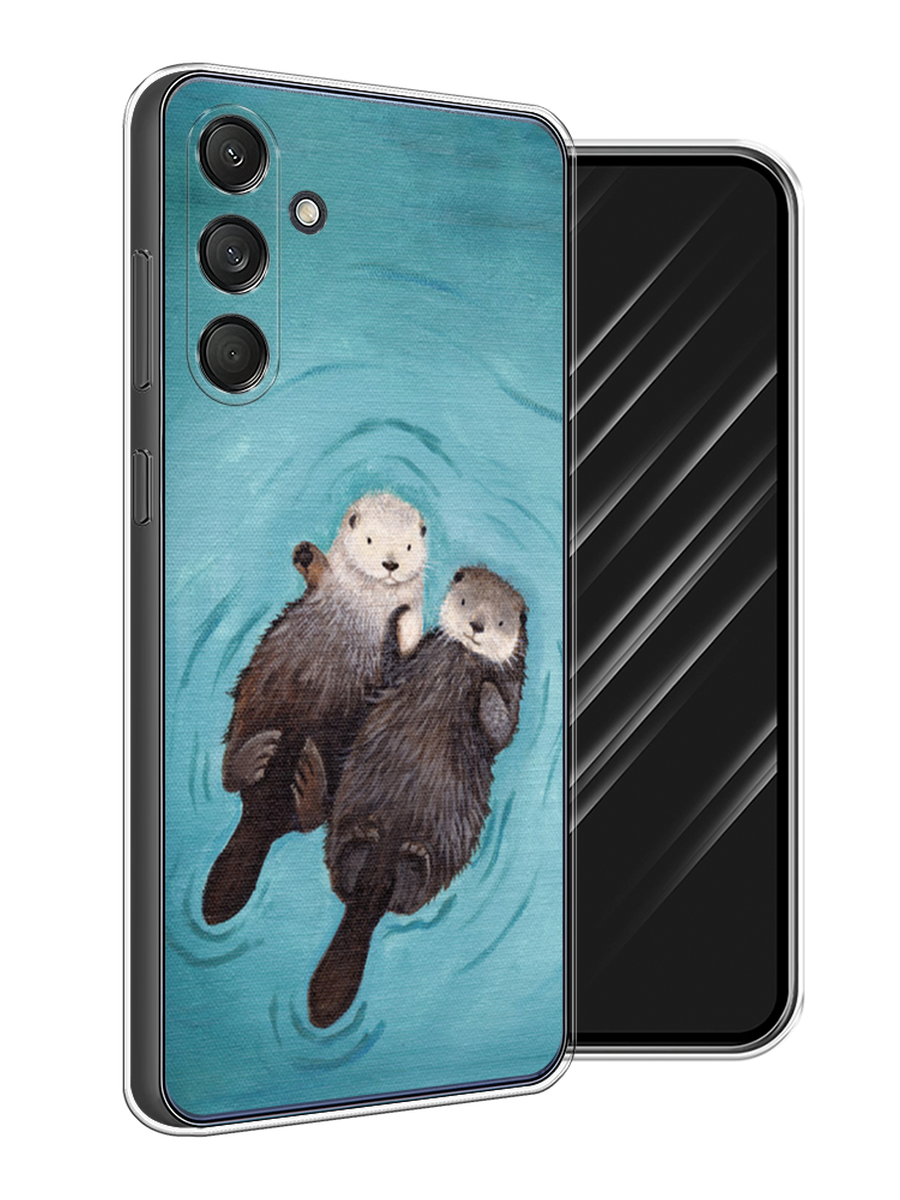 

Чехол Awog на Samsung Galaxy M55 "Парочка бобров", Голубой, 2109650-1