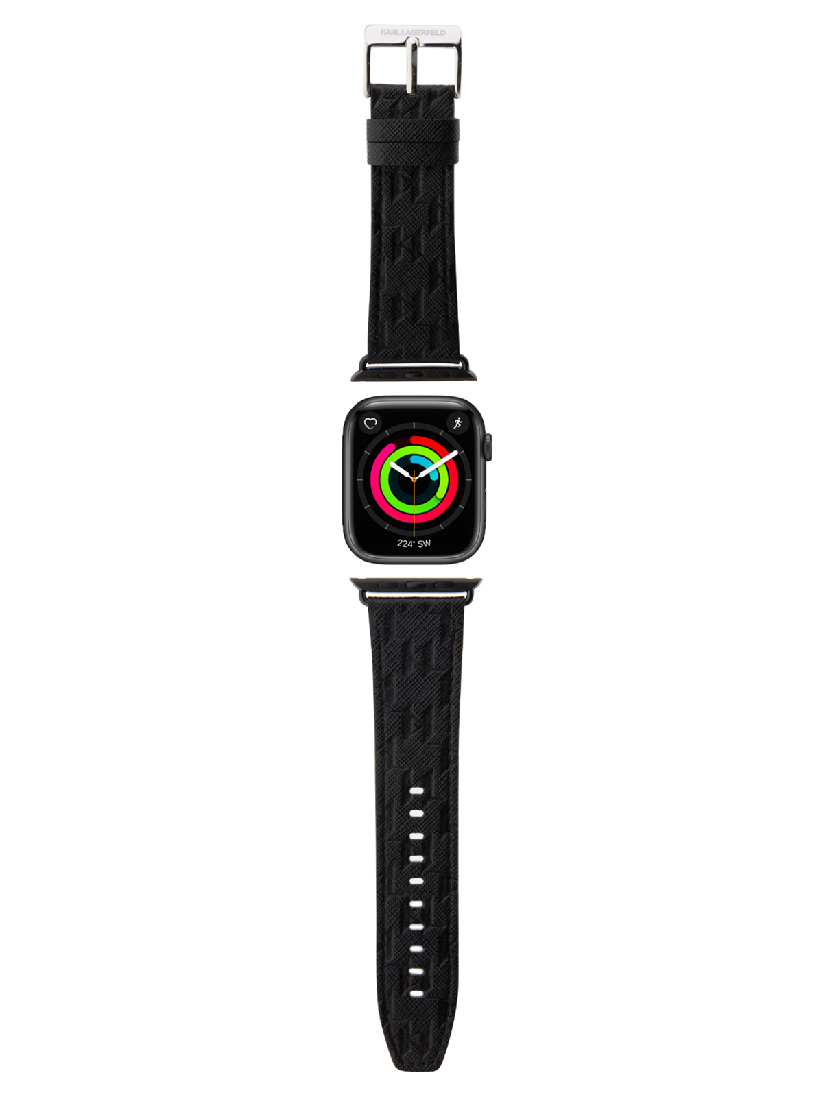 Ремешок Karl Lagerfeld для Apple Watch 41 / 40 / 38 mm из экокожи с тиснением, черный