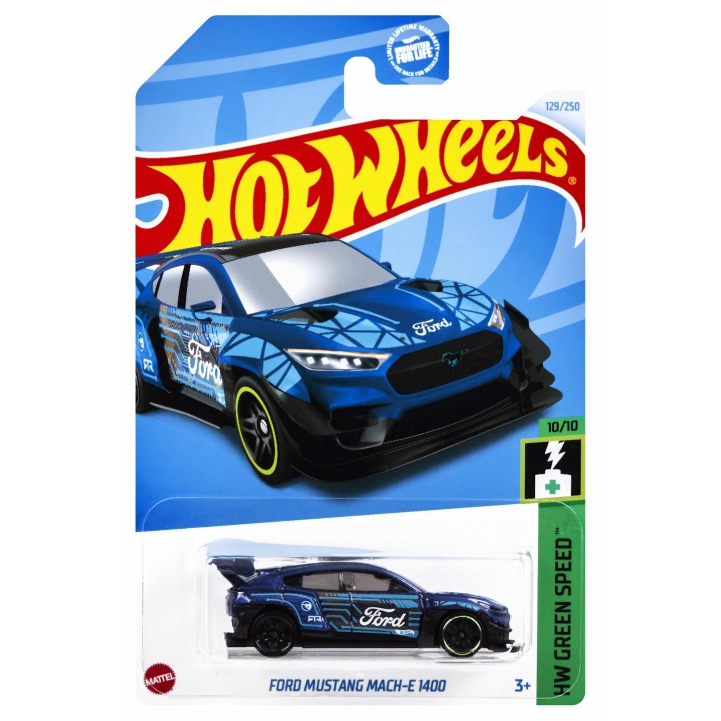 Машинка металлическая Hot Wheels коллекционная модель Ford Mustang Mach-E 1400 TH синий,  голубой