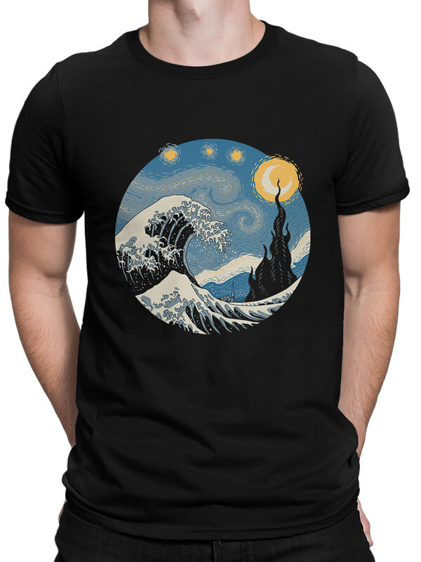 

Футболка мужская DreamShirts Studio Ван Гог - Звездная Ночь в Канагаве 2 черная 2XL, Черный, Ван Гог - Звездная Ночь в Канагаве 2