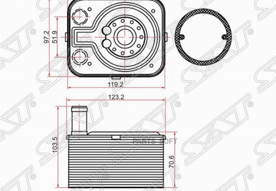 

Радиатор Масляный Audi A3 03-/A4 00-/A5 07-/Q7 07-/Skoda Fabia 99-/Octavia 04-/Volkswagen