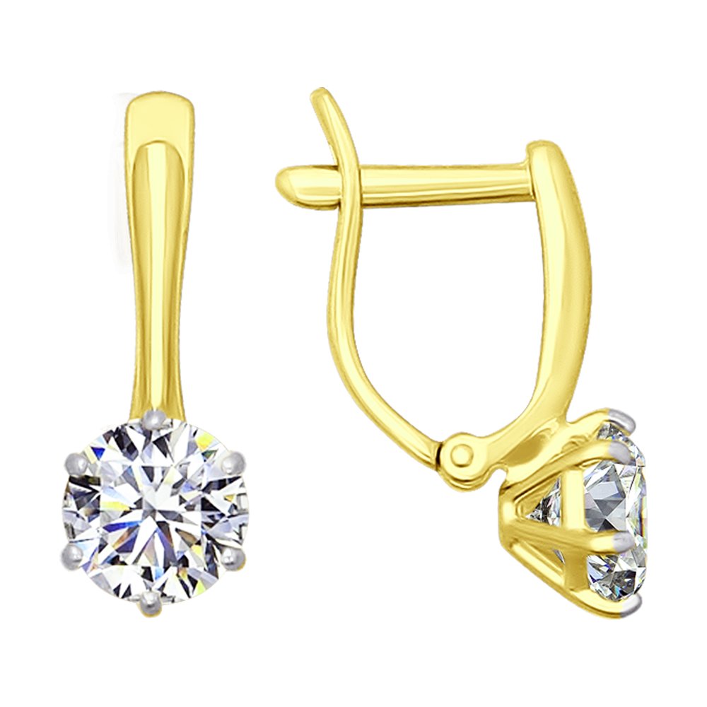 

Серьги из желтого золота SOKOLOV 026703-2, фианит, 026703-2