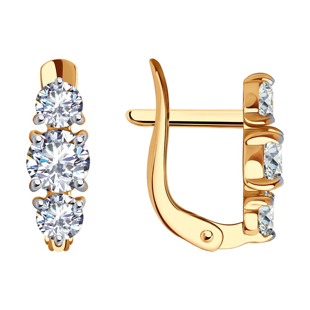 

Серьги из красного золота SOKOLOV 029814, фианит, 029814