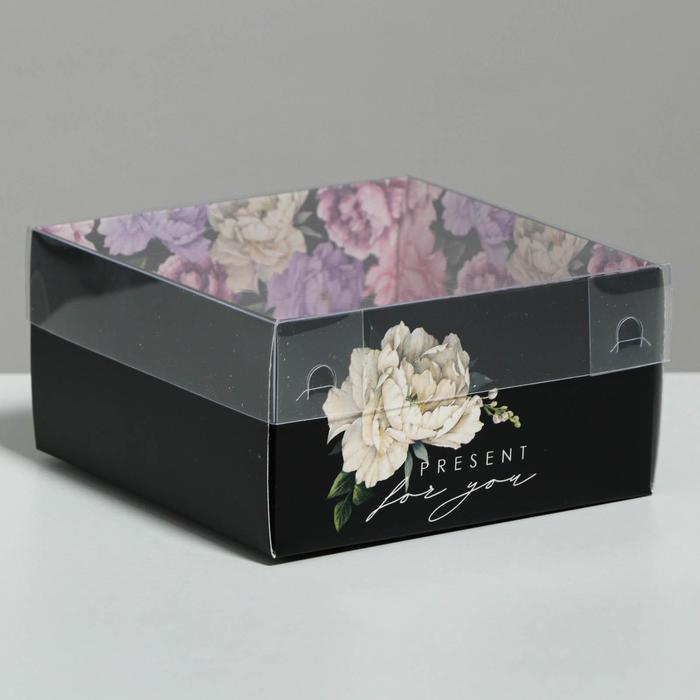 

Коробка кондитерская Дарите Счастье Present for you 11.5 х 11.5 х 6 см 5 шт, Черный