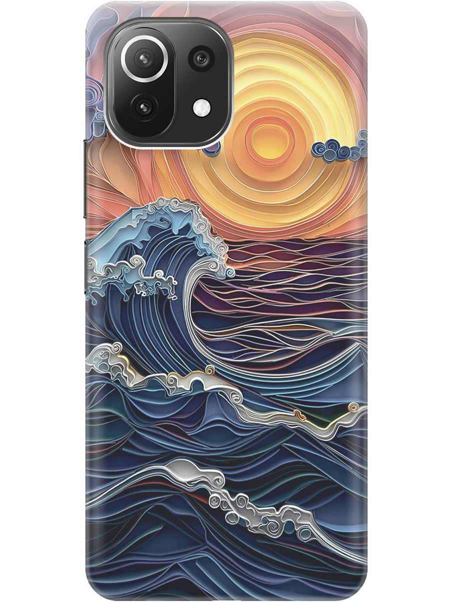 

Силиконовый чехол на Xiaomi Mi 11 Lite/11 Lite 5G с принтом "Волны на закате", Прозрачный;оранжевый;синий, 725173310