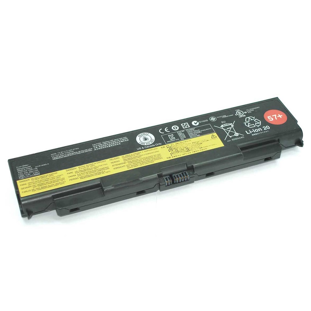 фото Аккумуляторная батарея для ноутбука lenovo t440p (45n1160 57+) 10,8v 57wh черная oem