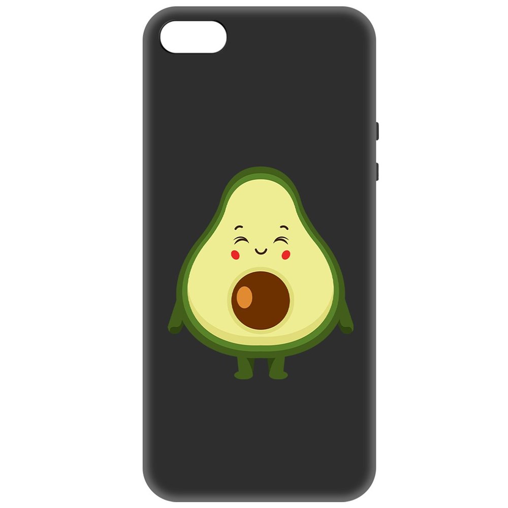 

Чехол-накладка Софт Авокадо Милый для iPhone 5/5s, Черный