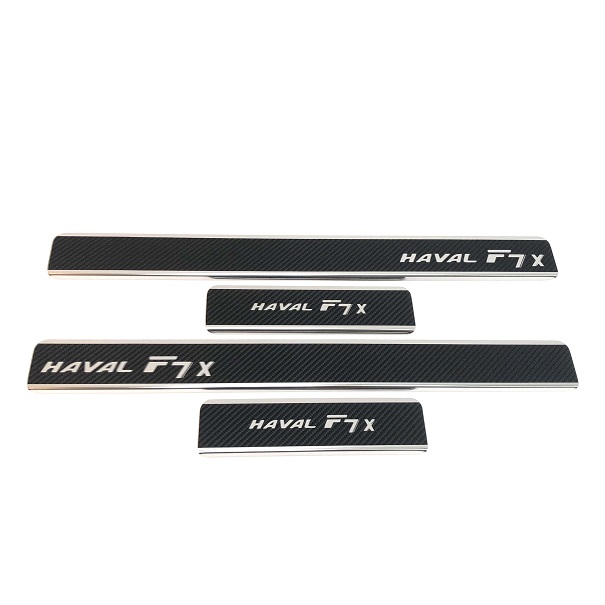 

Накладки INOX на пороги из нерж. стали + КАРБОН для Haval F7X 2019-н.в.